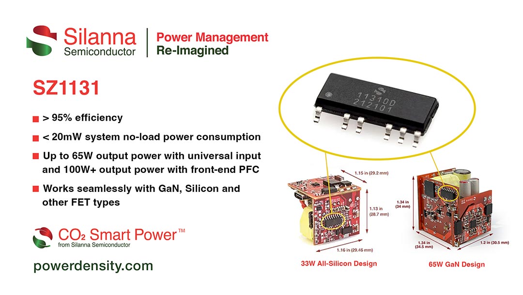 Silanna Semiconductor Moves to Full Production of Active Clamp Flyback (ACF) Controllers for Power Adapters beyond 100W