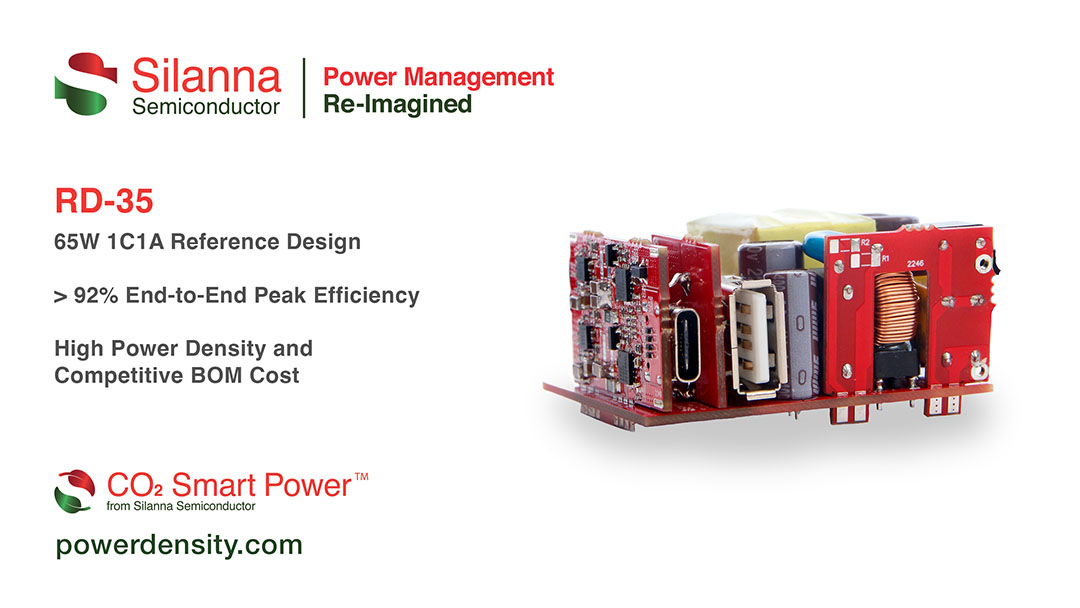 Silanna Semiconductor Expands Multi-Port Fast Charger Reference Design Portfolio with 65W 1C1A Option