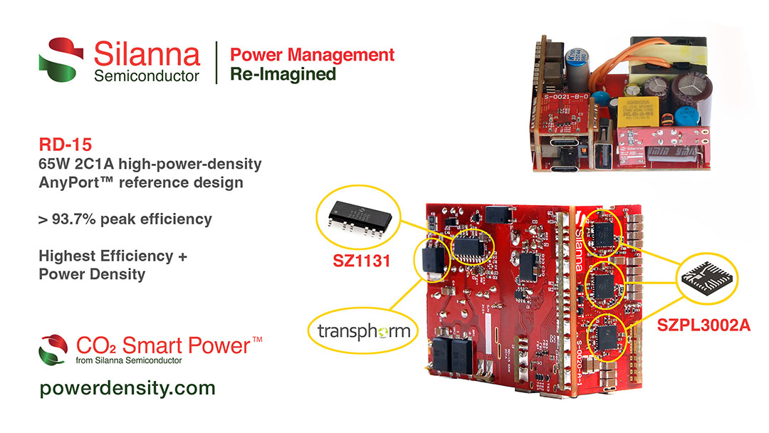 Silanna Semiconductor Unveils Latest High-Density Reference Design for 65W Multi-Port Fast Chargers